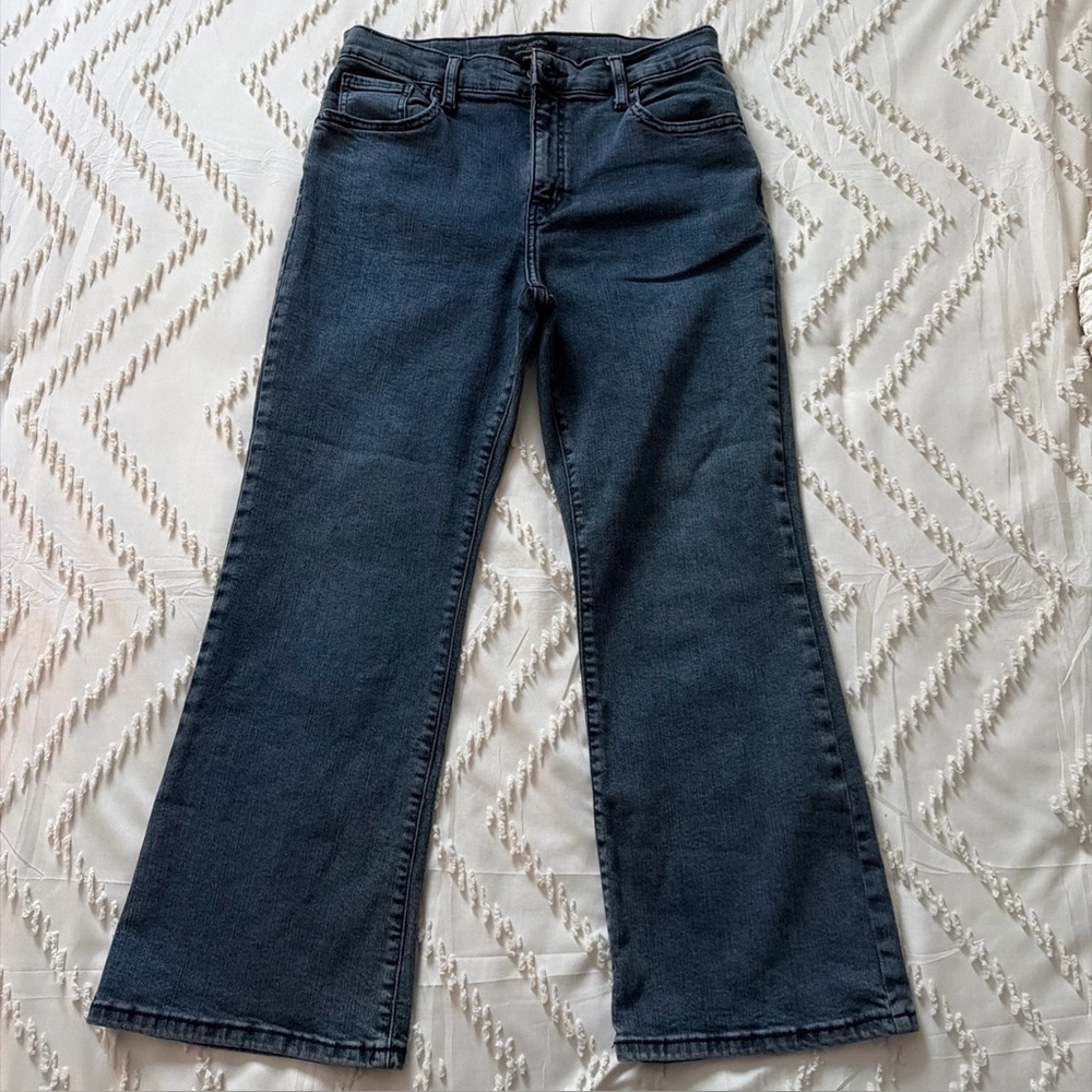 Banana Republic Jeans Womens Size 29 Premium Denim Mid-Rise Crop Flare Dark Blue